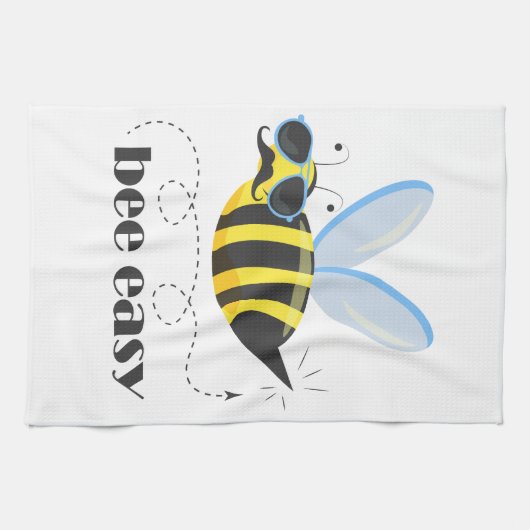 Linge De Cuisine Bee caractère avec mustache lunettes de soleil Bee (Horizontal)