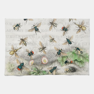 Linge De Cuisine Bee Honey Travailleur Queen Bees Antique