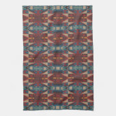 Linge De Cuisine Beige Brown marron rouge foncé Turquoise bleu Trib (Vertical)