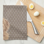 Linge De Cuisine Beige de peinture de belle de Labradoodle d'amour (Quart Plié)