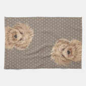 Linge De Cuisine Beige de peinture de belle de Labradoodle d'amour (Horizontal)