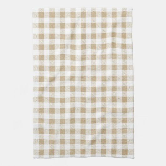 Linge De Cuisine Beige rustique En vichy Buffalo Plaid (Vertical)