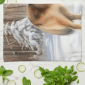 Linge De Cuisine Belge Tervuren Laissons neiger Noël (Plié)