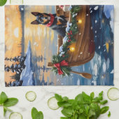 Linge De Cuisine Belgian Malinois Christmas Boat Holiday (Plié)