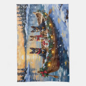 Linge De Cuisine Belgian Malinois Christmas Boat Holiday (Vertical)