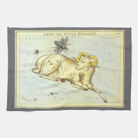 Linge De Cuisine Bélier, Constellation Vintage, Miroir d'Urania (Horizontal)