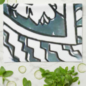 Linge De Cuisine Belle Africaine Bongo Massai Portrait Tribal Art (Plié)