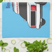 Linge De Cuisine Belle ambulance rouge caricature van (Plié)