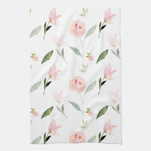 Linge De Cuisine Belle aquarelle florale (Vertical)