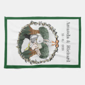 Linge De Cuisine Belle Bunnies d'amour | Anniversaire de mariage pe (Horizontal)