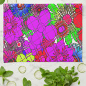 Linge De Cuisine Belle couleur Extraordinaire motif floral design (Plié)