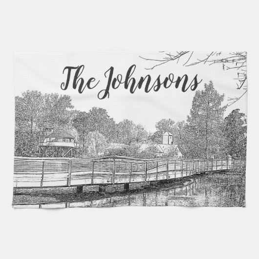 Linge De Cuisine Belle croquis de forêt (Horizontal)