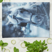 Linge De Cuisine Belle équipe de chevaux Photo d'hiver (Plié)