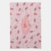 Linge De Cuisine Belle et mignonne fille rose floral motif initial (Vertical)