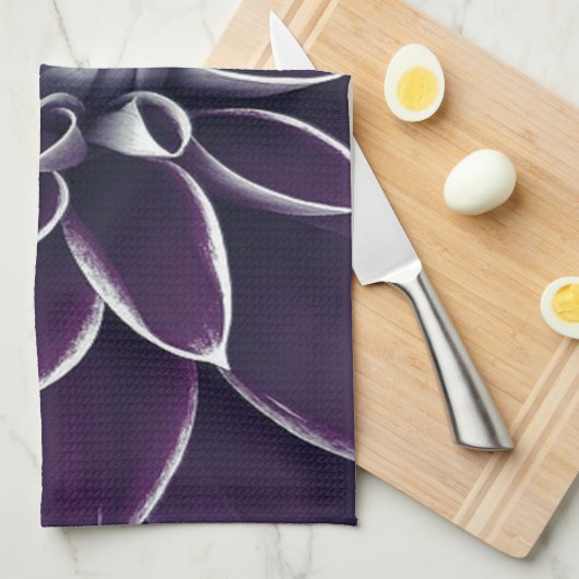 Linge De Cuisine Belle florale violette (Quart Plié)