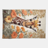 Linge De Cuisine Belle Giraffe et Gerbera Daisy Flowers (Horizontal)