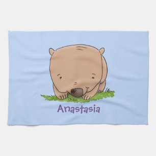 Linge De Cuisine Belle illustration de dessin animé de bébé wombat