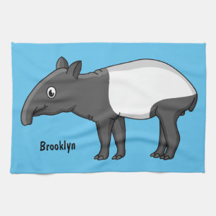 Linge De Cuisine Belle illustration de tapir de dessin animé