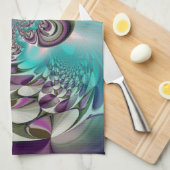 Linge De Cuisine Belle impression Angélique Purple et Cyan Abstrait (Quart Plié)