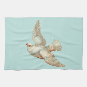 Linge De Cuisine belle impression de colombe blanche
