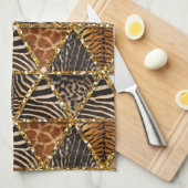 Linge De Cuisine Belle impression de fourrure d'animal en faux tria (Quart Plié)