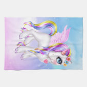Linge De Cuisine Belle licorne avec Rainbow Mane & Tail (Horizontal)