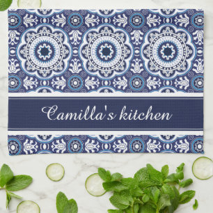 Linge De Cuisine 💙 🤍 Belle Méditerranée Vintage Azulejos