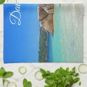 Linge De Cuisine Belle Mer Tropicale avec Côte Rocheuse Couverte (Plié)