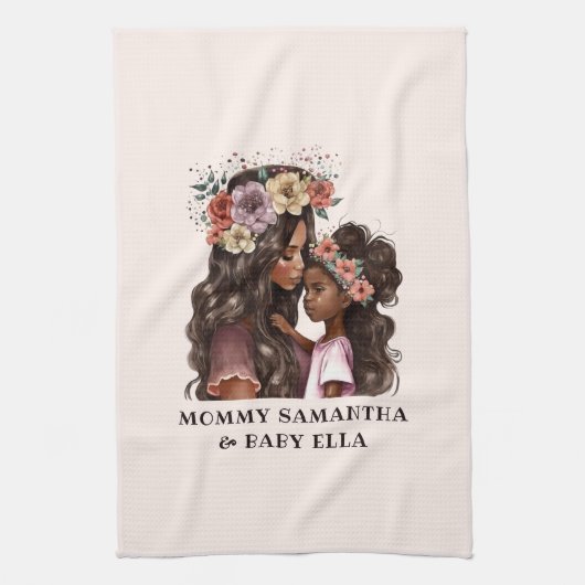 Linge De Cuisine Belle mère et fille noire (2) (Vertical)