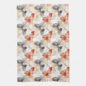 Linge De Cuisine Belle Pêche féminine Bleu et Blanc Floral (Vertical)