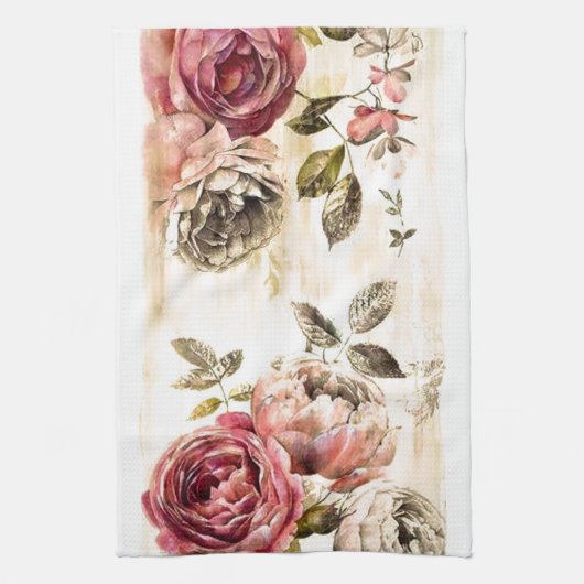 Linge De Cuisine Belle peinture florale victorienne (Vertical)
