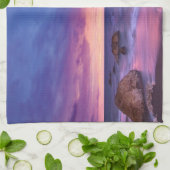 Linge De Cuisine Belle photo côtière du coucher de soleil (Plié)