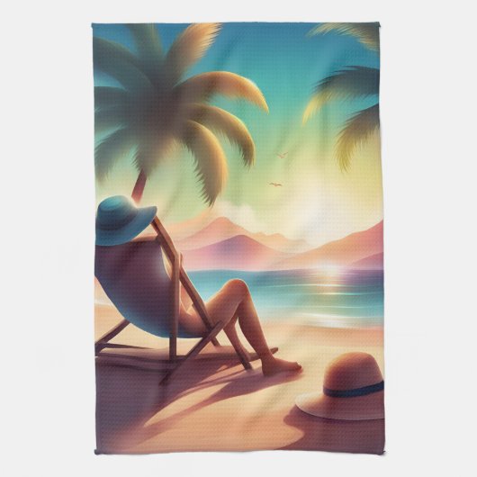Linge De Cuisine belle plage (Vertical)