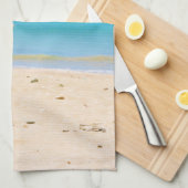 Linge De Cuisine Belle plage tropicale avec bateau à rames (Quart Plié)