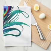 Linge De Cuisine Belle plume de paon (Quart Plié)
