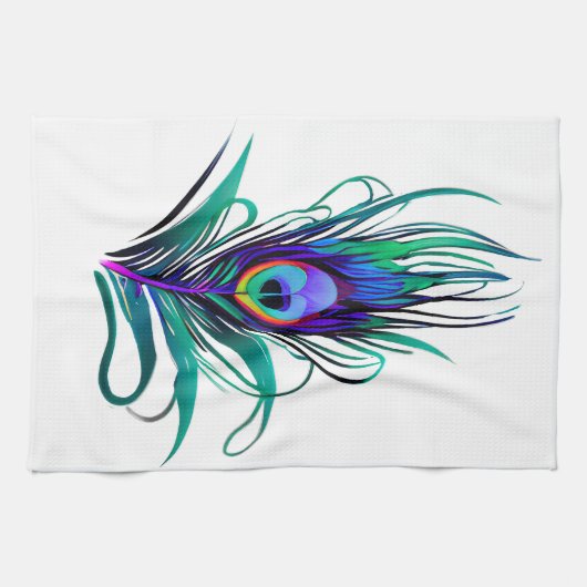 Linge De Cuisine Belle plume de paon (Horizontal)