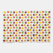 Linge De Cuisine Belle Pommes naturelles colorées sur blanc (Horizontal)