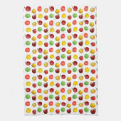 Linge De Cuisine Belle Pommes naturelles colorées sur blanc (Vertical)