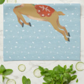 Linge De Cuisine Belle renne et chute de neige (Plié)