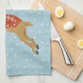 Linge De Cuisine Belle renne et chute de neige (Quart Plié)