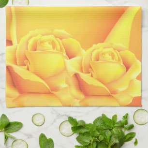 Linge De Cuisine Belle Rose Jaune