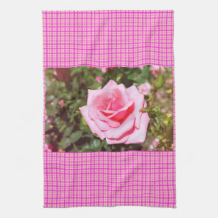 Linge De Cuisine belle rose rose fleur aux coeurs doux