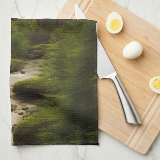 Linge De Cuisine Belle scène forestière (Quart Plié)