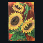 Linge De Cuisine Belle Trois Tournesols - Peinture Art Migné<br><div class="desc">Beau Trois Tournesols</div>