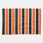 Linge De Cuisine Belles bandes d'Halloween en orange et noir (Horizontal)