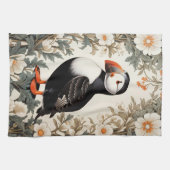 Linge De Cuisine Belles fleurs blanches de macareux atlantique (Horizontal)