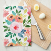 Linge De Cuisine Belles fleurs d'aquarelle (Quart Plié)
