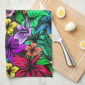 Linge De Cuisine Belles fleurs tropicales (Quart Plié)