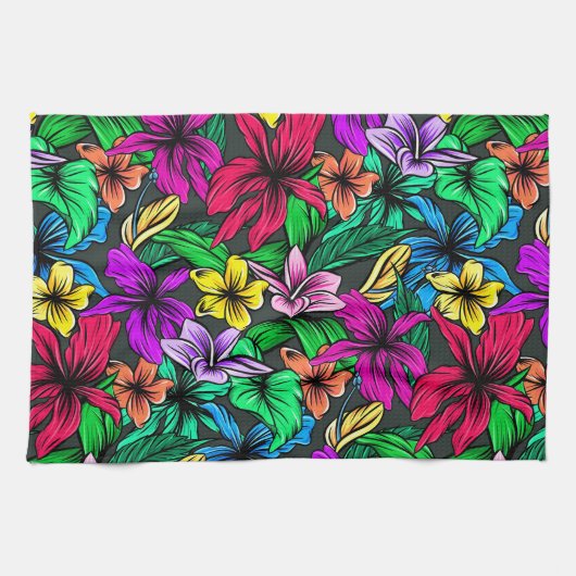 Linge De Cuisine Belles fleurs tropicales (Horizontal)