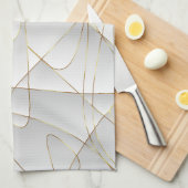 Linge De Cuisine Belles lignes dorées (Quart Plié)
